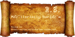 Müllerleily Barlám névjegykártya